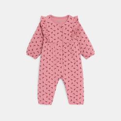 أفرول طويل مشجر وردي اللون للطفلة الصغيرة